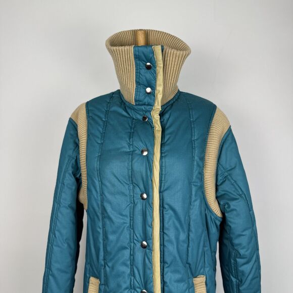 Vintage Quilted Winter Coat | 70s 80s Duster Puffer Style Made in Korea - Picture 2 of 15